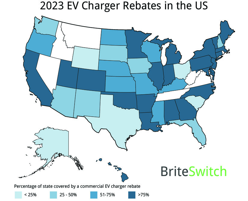 2023 EV Charger Rebate Coverage in the US