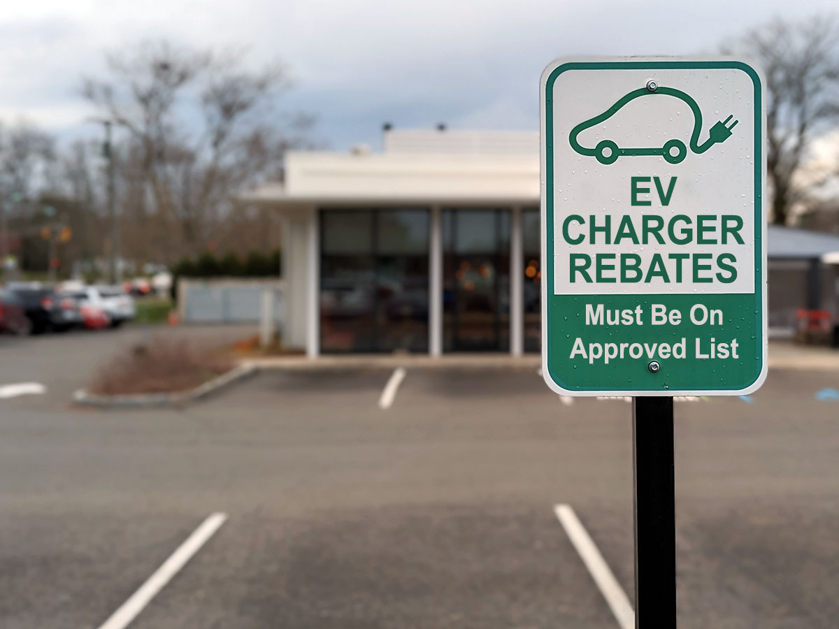 ev charging sign with clipboard