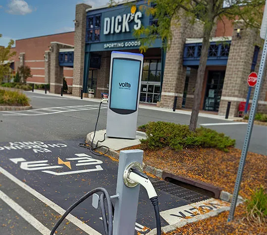 Level 2 EV charger at Dicks Sporting Goods retail store