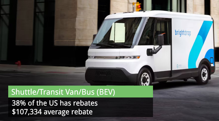 average rebate for an electric shuttle or van